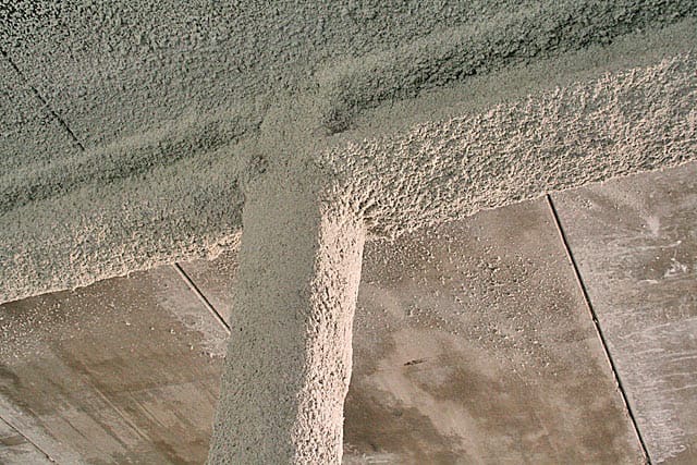 Detalle de textura de lana de roca proyectada